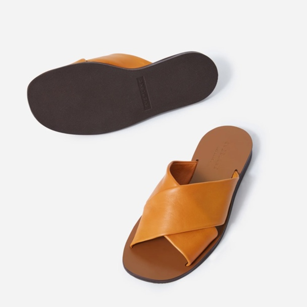 Everlane Day Crossover Sandals in Golden Brown